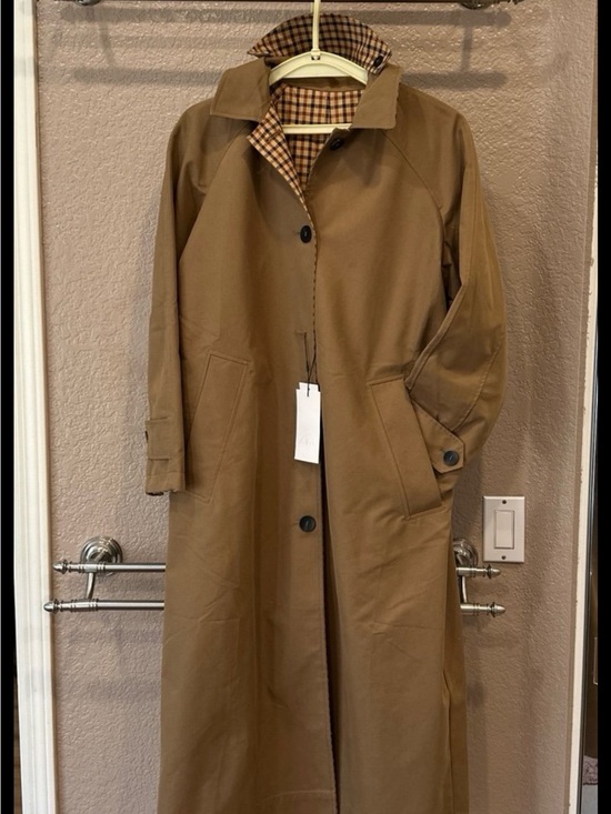 Zara Jackets & Blazers - Zara Tan Trench Coat with Checked Lining